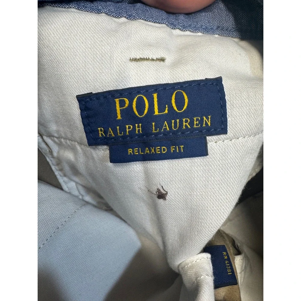 Polo Ralph Lauren Mens Relaxed Fit Chino Shorts Tan Khaki Cotton Twill Size 34